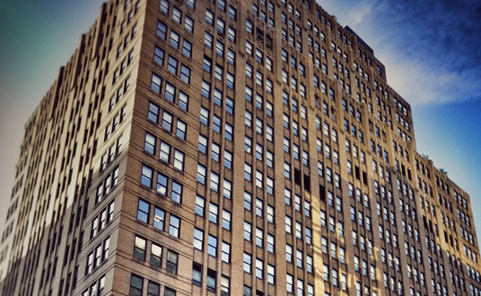 Color photography of buildings